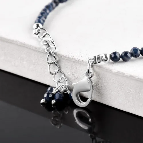 Miniatura 73 de Natural Gemstone Micro Round Beads Dainty Choker Bangle Bracelet, Handmade Jewelry for Women, Healing Chakra Crystals Silver Plated Chain 8 inch