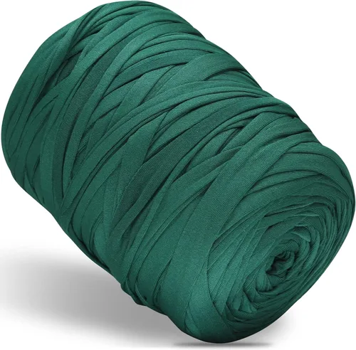 Miniatura 18 de 400g de hilo de tela elástica para tejer con ganchillo para DIY, 119 metros de hilo de espagueti grueso para tejer para proyectos de bolso, cesta