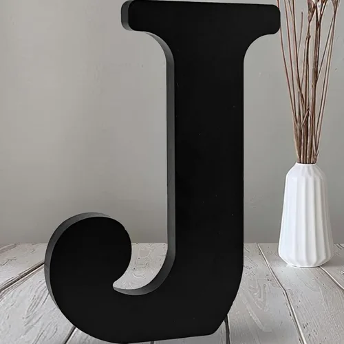 Miniatura 17 de AOCEAN Letras de madera negra de 12 pulgadas, letras de madera sin terminar para Halloween, letras decorativas de pie, tablero de señalización