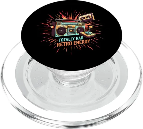 Miniatura 7 de Totally Rad Retro 80s Boombox Joystick Cassette Tape Energy PopSockets Adhesive PopGrip