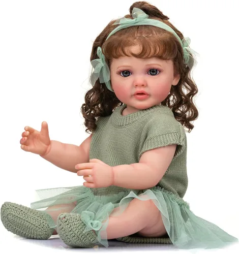 Muñecas de bebé realistas de silicona de cuerpo completo de 22 pulgadas, muñeca de niña recién nacida, de aspecto real, anatómicamente correcta,