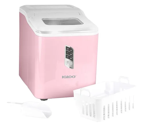 Miniatura 20 de Igloo, máquina para hacer hielo automática eléctrica de sobremesa de 26 libras - 9 cubos en 7 minutos, con cuchara y cesta Rojo