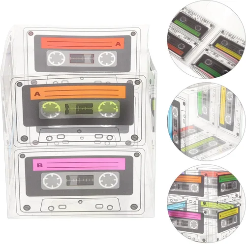 Miniatura 8 de Yardwe Paquete de 5 cajas de cinta de casete para fiesta, cajas de dulces retro de los años 80 para decoración de mesa de cumpleaños, 5.03 x 4.84 x