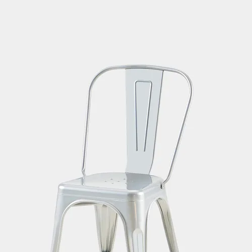 Miniatura 6 de Juego de 2 sillas de comedor industriales de metal de 18 pulgadas de altura de asiento, apilables, para interiores y exteriores, superficie ligera