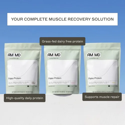 Miniatura 3 de Amy Myers MD Paleo Proteína en polvo – Fresas y crema, 20 porciones – Apoyo a la función intestinal a base de colágeno – Suplemento de proteína sin