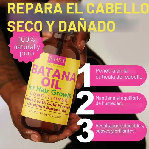 Miniatura 5 de Juego de champú y acondicionador de aceite Batana Aceite de batana orgánico crudo para el crecimiento del cabello Tratamiento aclarante