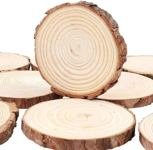Miniatura 2 de 20 tablas de madera natural sin terminar de 3.5 a 4 pulgadas; piezas de madera artesanal en círculos; adornos de Navidad rústicos, decoración