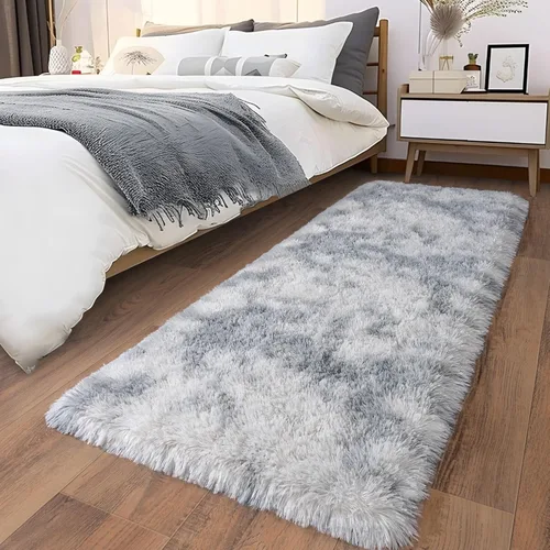 Miniatura 33 de Alfombras suaves para pasillos de dormitorio, nuevas, con parte inferior antideslizante mejorada, de 2 x 3, alfombra esponjosa y peluda verde