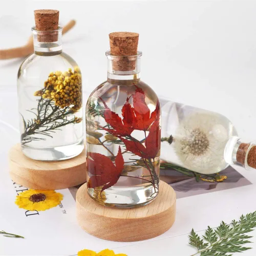 Miniatura 3 de Molde de resina para pantalla de lámpara con 10 tapones de madera, moldes de silicona con forma de botella creativa para fundición de resina epoxi