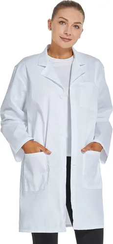 Miniatura 2 de Abrigo de laboratorio profesional para mujeres y hombres, manga larga, blanco, unisex