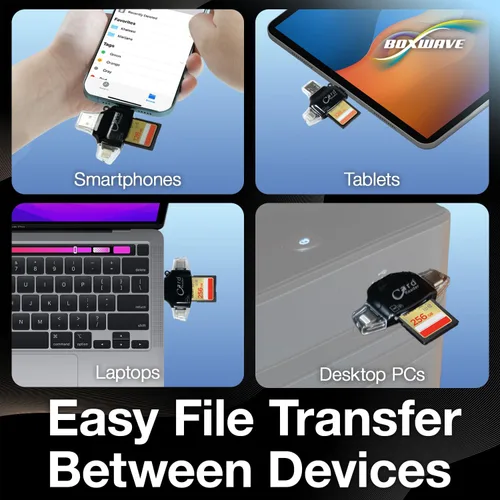 Miniatura 7 de BoxWave Dispositivo inteligente compatible con Samsung Galaxy Note 20 Ultra - AllReader Lector de tarjetas SD, lector de tarjetas microSD Compact
