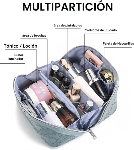 Miniatura 3 de BOYATU Bolsas de maquillaje de viaje Bolsa organizadora de cosméticos: Juego de 3 bolsas de maquillaje de gran capacidad, bolsas de aseo de piel