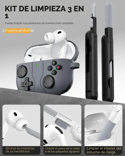 Miniatura 7 de Funda de juego para AirPods Pro 3 Cover (2025), clásica genial divertida funda protectora de silicona a prueba de golpes para AirPods Pro 3 con kit