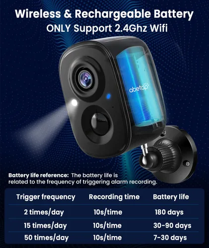 Miniatura 5 de Cámaras de seguridad inalámbricas 2K – Cámaras de seguridad WiFi para exteriores, visión nocturna a color, detección AI/PIR, conversación de 2 vías