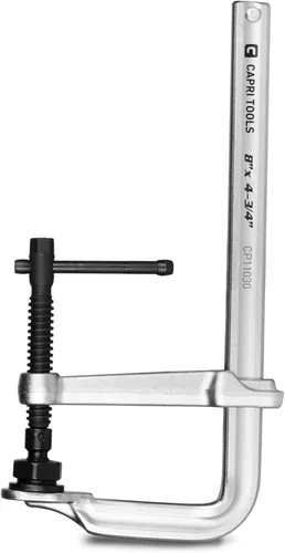 Capri Tools Abrazadera de barra de acero resistente de 8 pulgadas, profundidad de garganta de 4-3/4 pulgadas, fuerza de sujeción de 2,204 libras