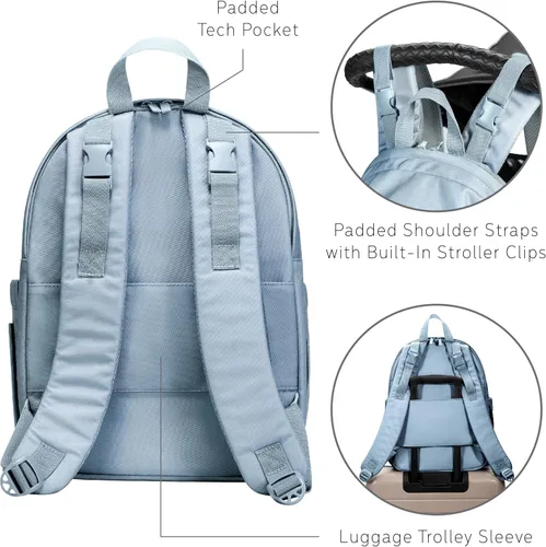 Miniatura 5 de uninni Mochila grande para pañales para mamás y papás–Bolsa de pañales para bebés con cambiador portátil, estuche de chupete extraíble - Negro