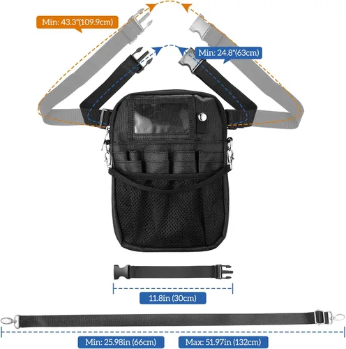 Miniatura 2 de ProCase Riñonera de Enfermera, Bolsa Organizadora Ligera de Utilidades para Suministros Médicos, Estetoscopio, Tijeras para Enfermeras y EMT - Negro