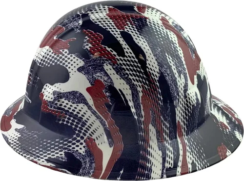 Miniatura 10 de Texas America Safety Company Casco de seguridad con visera completa, diseño patriótico hidroimpreso, con suspensión de 4 puntos y bolsa Primera