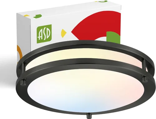 Miniatura 47 de ASD Lámpara LED de techo de montaje empotrado de 18 pulgadas, interruptor de 28 W, 100-277 V, 2750 lúmenes, 3000 K/4000 K/5000 K, regulable, Níquel