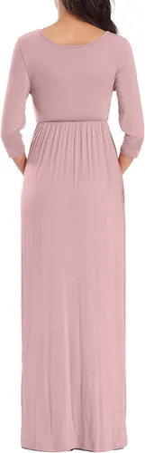 Miniatura 5 de Kim S Vestido largo de maternidad con banda de flores (S-3XL), vestido de fiesta baby shower con cuello en V fruncido
