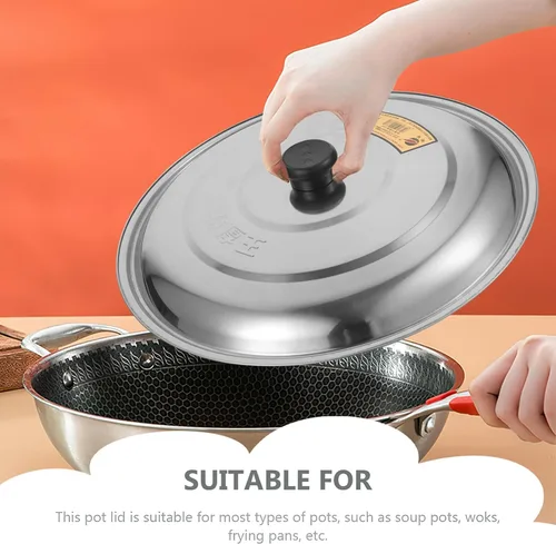 Miniatura 3 de STOBAZA Tapa universal – Tapa de acero inoxidable para ollas, se adapta a todas las ollas, sartenes/woks de 8 a 13 pulgadas