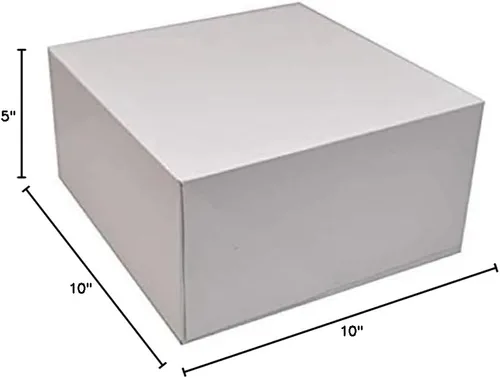 Caja de cartón cuadrada profunda con tapa, 10 x 10 pulgadas, caja de regalo blanca profunda, 2 paquetes de 4 (8 en total)