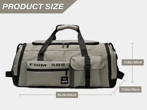 Miniatura 4 de Bolsa de gimnasio para hombres y mujeres, 65L de gran capacidad, bolsa de viaje 3 en 1, mochila convertible con compartimento para zapatos