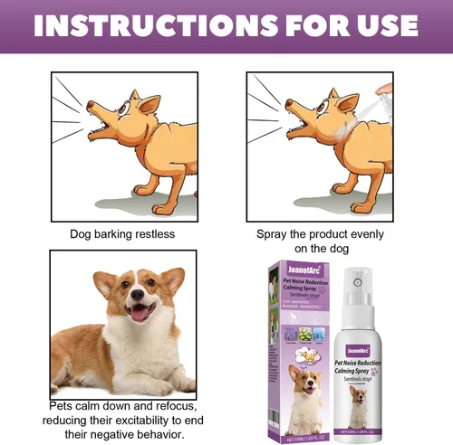 Miniatura 4 de JoanofArc Spray calmante de feromonas para gatos y perros, 1.7 fl oz con kit difusor, ayuda a la calma, reducción del estrés, detiene arañazos