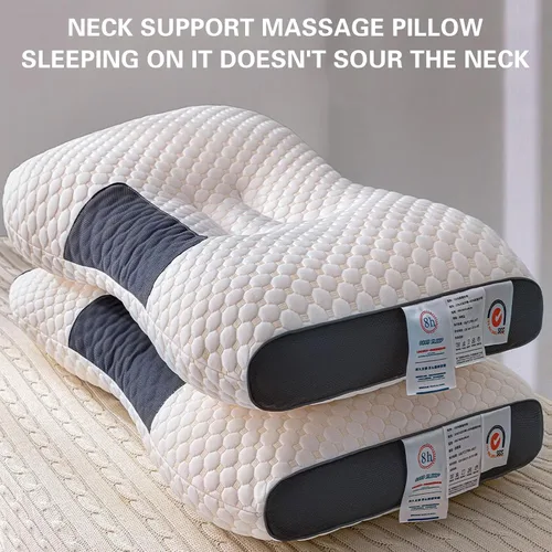 Miniatura 9 de Almohadas para dormir de lado, almohada de protección de vértebra cervical, almohada de cama de altura ajustable para dolor de cuello, almohada