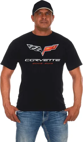 JH DESIGN GROUP Camiseta de Chevy Corvette para hombre con logotipo de la serie C6, color negro