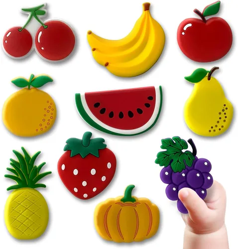 Imanes de refrigerador para niños pequeños – Bonitos imanes de frutas para nevera para niños pequeños de 1 a 3 años, imanes magnéticos de espalda