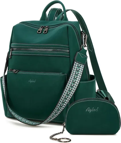 Miniatura 12 de AGLOD mochila de cuero para mujer, bolso de diseñador para damas, con correa para el hombro, bolso de trabajo de imitación, bolsos de mano