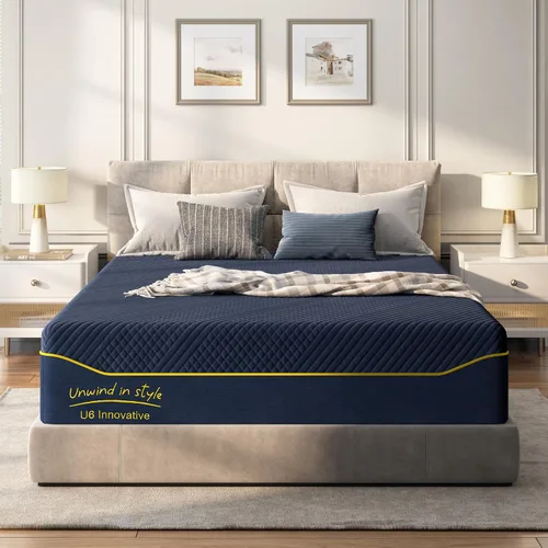 Colchón Queen de 10 pulgadas, colchón de espuma viscoelástica con gel con capa superior refrescante para un sueño fresco, cama en una caja con