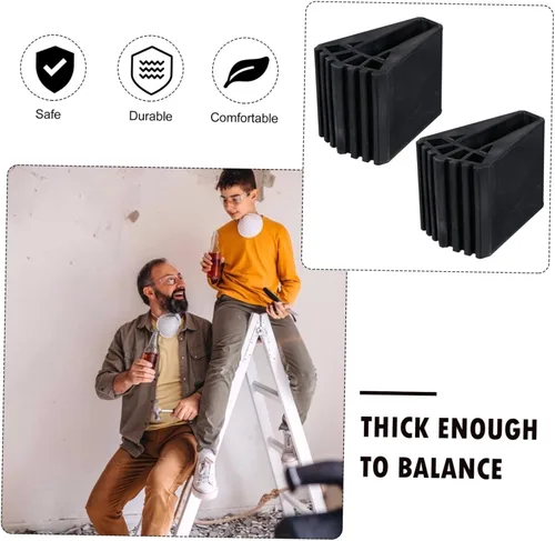 Miniatura 9 de Hemobllo Fundas para patas de escalera, 4 unidades, antideslizantes, accesorios de escalera plegables, almohadillas de goma para pies de escalera