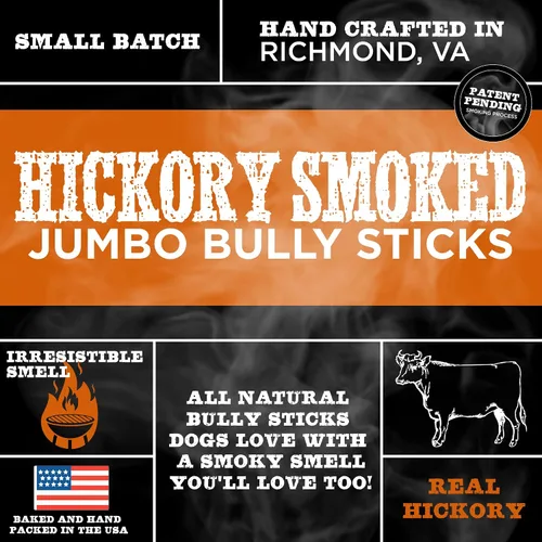 Miniatura 3 de Best Bully Sticks - Palitos de Bully Ahumados con Nogal Jumbo de 6 Pulgadas - 12 Unidades (Paquete de 1) - Natural, Sin Granos y Sin Olor, Aroma