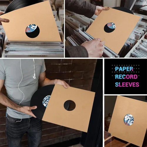 Miniatura 5 de Facmogu 10 piezas de 30,48 cm de fundas para discos de vinilo LP, fundas de discos de vinilo de cartón de 350 g/m² con acabado kraft, fundas