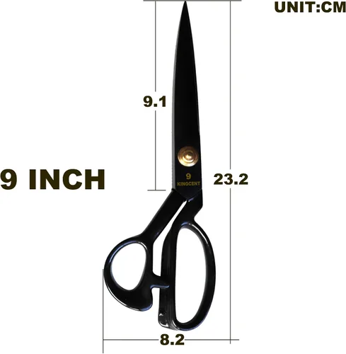 Miniatura 2 de TIJERAS DE SASTOR DE COSTURA DE PIEL DE DISEÑO DE ROPA DE 9 PULGADAS CORTE
