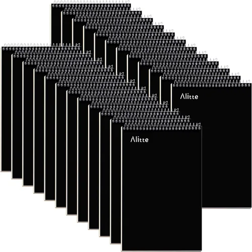 Miniatura 11 de Alitte Steno Pads Spiral 6x9-12 Pack - Gregg Ruled, perfecto para el trabajo, la escuela y el hogar, páginas fáciles de arrancar, papel blanco, sin