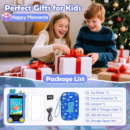 Miniatura 9 de Teléfono infantil para niños, teléfono de juguete de dinosaurio, regalos de cumpleaños de Navidad para niños de 3 a 10 años, teléfonos