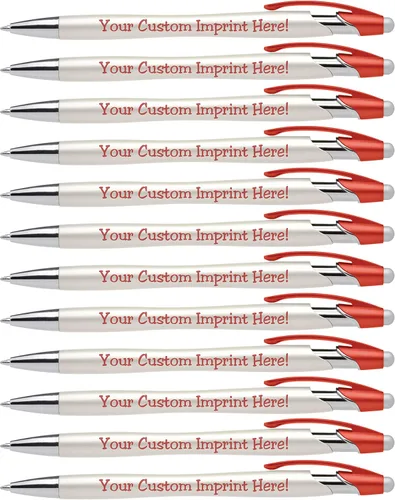 Miniatura 10 de ExpressDesigns™ - Bolígrafos personalizados con lápiz capacitivo - The Pearl - Bolígrafos metálicos personalizados con nombre impreso con tinta
