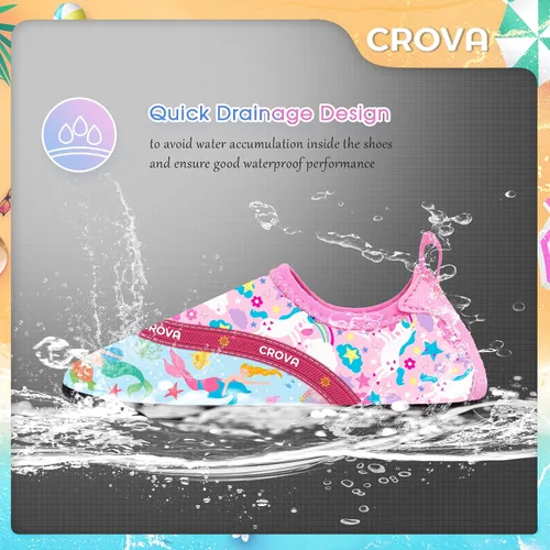 Miniatura 5 de CROVA Zapatos de agua para niños pequeños, calcetines acuáticos de secado rápido, antideslizantes, zapatos deportivos para niños y niñas pequeños