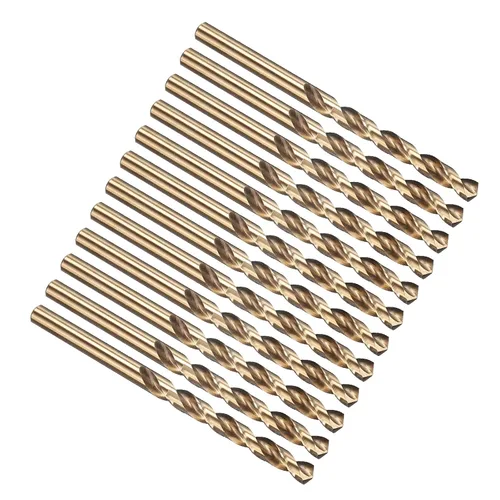 Miniatura 178 de PATIKIL Broca Jobber de 0.039 in, vástago recto M35 cobalto 5% acero de alta velocidad 135° acabado dorado para metal duro de acero inoxidable - 2