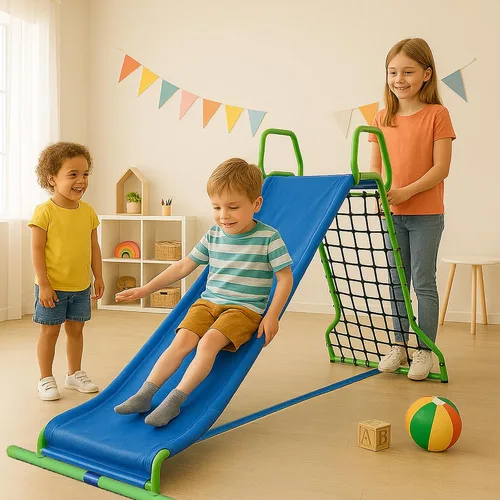 Miniatura 9 de Wonkawoo Tobogán de 5 pies para niños de metal independiente para patio de recreo al aire libre, interior, juego de tobogán para patio trasero