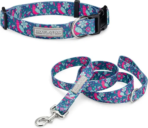 Miniatura 57 de Lucky Love Dog - Collar para perras pequeñas, diseño Blackbird de estampado alegre con flores de primavera y verano, talla XS