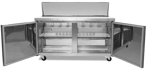 Miniatura 7 de FSE MRSL-2D/60 Mesa de preparación comercial refrigerada de dos puertas para ensaladas/sándwiches, 15 pies cúbicos, acero inoxidable, 115 V
