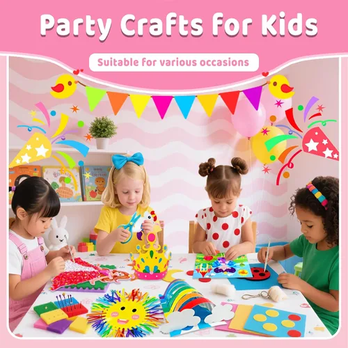Miniatura 4 de 7july Caja de manualidades de unicornio, 12 divertidas artes y manualidades para niños de 4 a 8 años, juguetes creativos educativos, proyectos