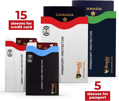 Miniatura 25 de Fundas de bloqueo RFID para pasaporte y tarjetas de crédito, Blanco, Blanco - 15 piezas