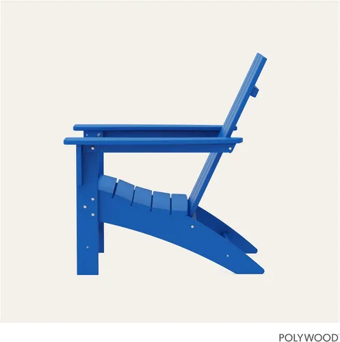 Miniatura 6 de Silla moderna tipo Adirondack AD420PB de Polywood, Azul Pacífico, construcción duradera de polietileno de alta densidad, fácil montaje, impermeable