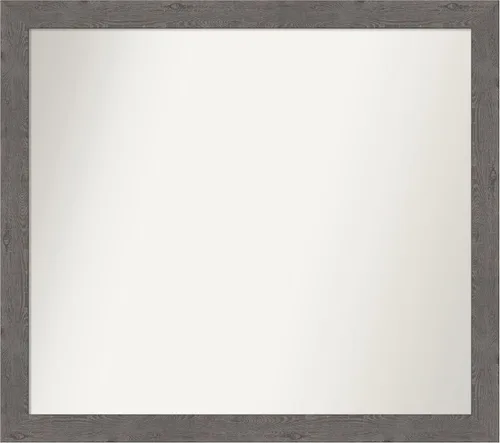 Miniatura 342 de Amanti Art Espejo de baño gris para sobre el fregadero, 31 x 48 pulgadas, espejo de tocador rectangular estrecho de color gris, marco de madera
