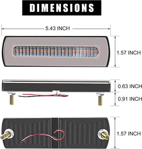Miniatura 4 de 40 luces LED de advertencia de freno de coche, luz indicadora de seguridad para camión, remolque, coche, luz de circulación nocturna diurna, 9-80V